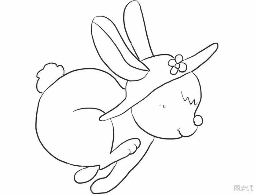 奔跑的兔子简笔画