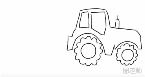 拖拉机的简笔画教程 怎么画一辆拖拉机