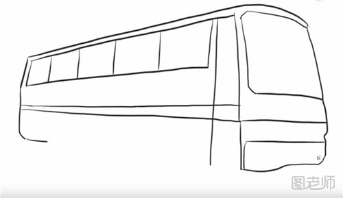 大巴车的简笔画教程  怎么画一辆大巴车