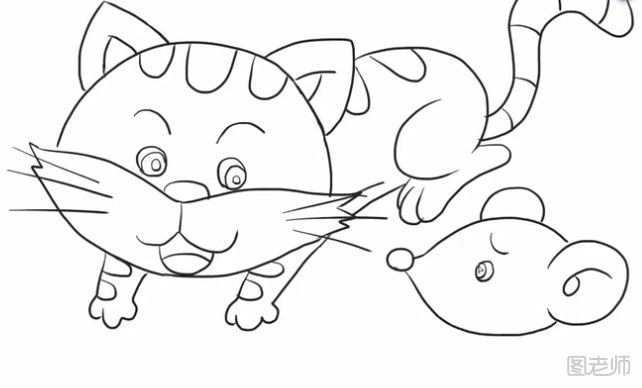小花猫与小老鼠简笔画教程 小花猫与小老鼠怎么画