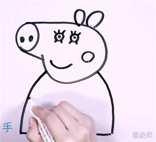 如何画小猪佩奇中猪妈妈的简笔画 猪妈妈的简笔画图解教程
