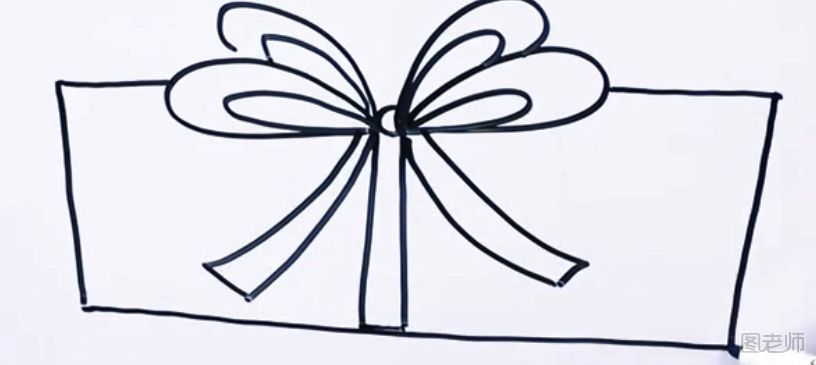 小爱心礼品礼盒怎么画 一分钟学会简单的礼盒简笔画