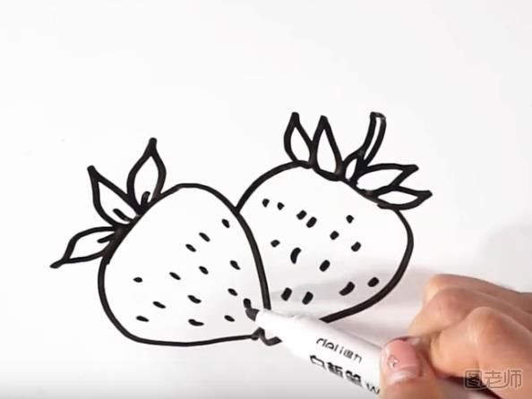 怎么画草莓简笔画 一堆草莓简笔画教学