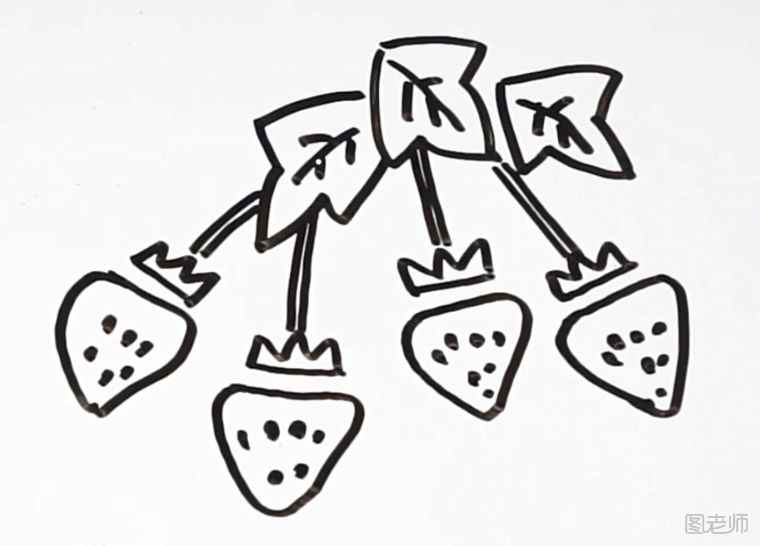 简单的小草莓简笔画怎么画 宝宝学画简单的小草莓简笔画