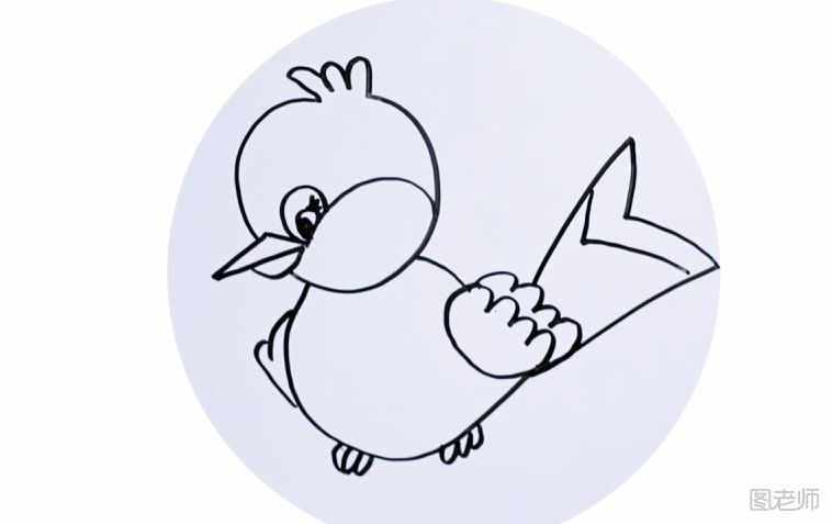 简单啄木鸟简笔画图解 啄木鸟简笔画要怎么画