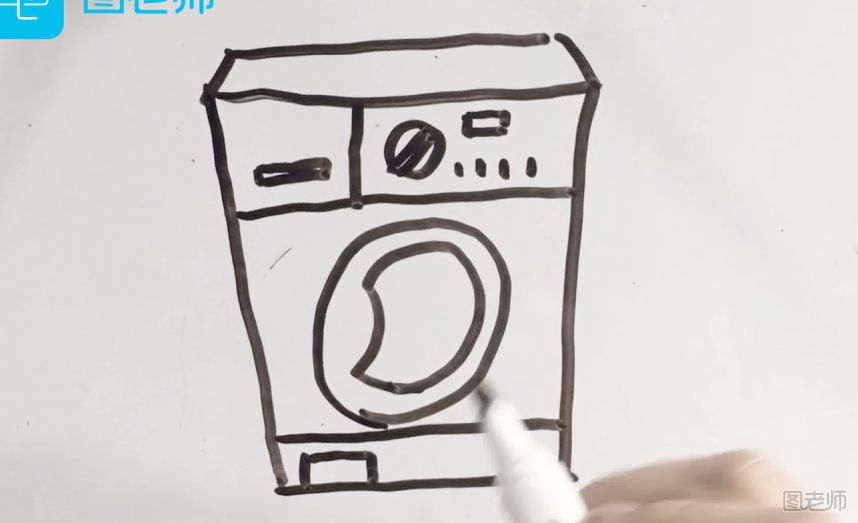 怎么画洗衣机 洗衣机简笔画怎么画