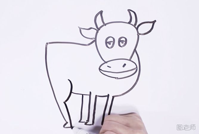 怎么画牛 黄牛简笔画步骤