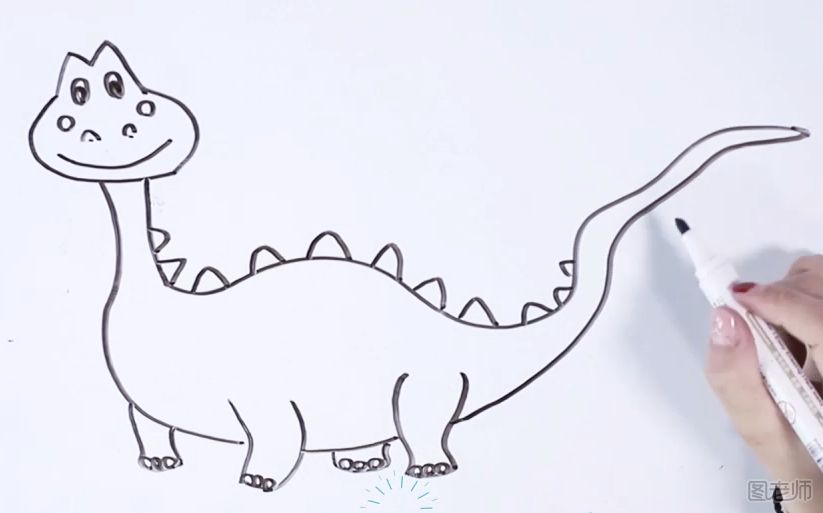 怎么画恐龙