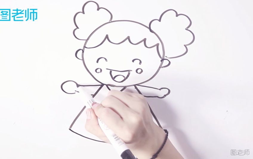 怎么画小女孩 拿棒棒糖的小女孩简笔画步骤