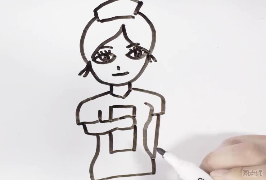 护士简笔画 大眼睛护士简笔画怎么画
