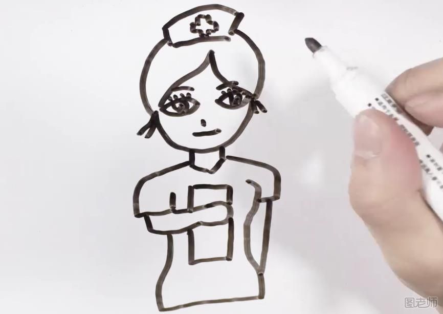 护士简笔画 大眼睛护士简笔画怎么画