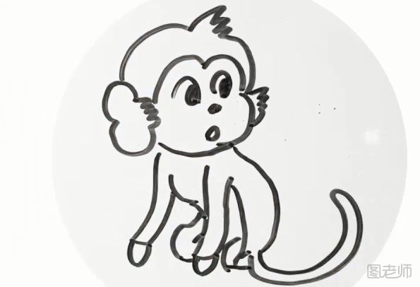 猴子简笔画 蹲着的猴子简笔画怎么画