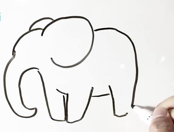 大象简笔画 可爱的大象简笔画怎么画