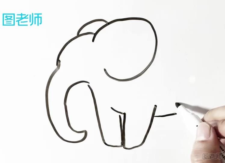 大象简笔画 可爱的大象简笔画怎么画