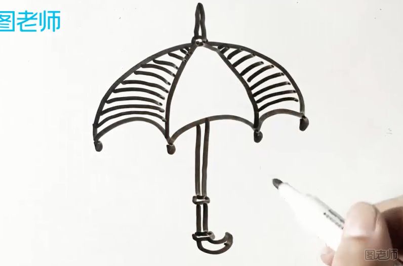 雨伞简笔画步骤 雨伞简笔画要怎么画