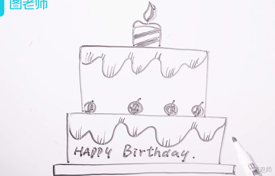 简单的生日蛋糕简笔画教学