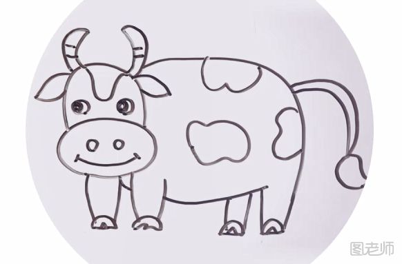 可爱的简笔画奶牛 怎么画可爱的奶牛
