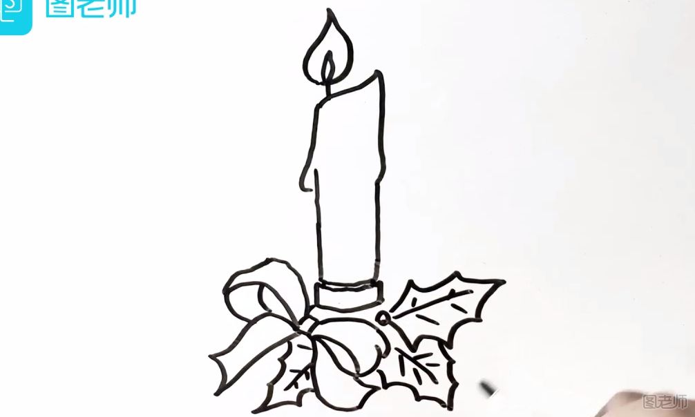 圣诞蜡烛简笔画