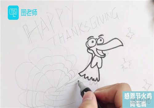 感恩节火鸡简笔画