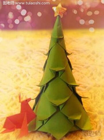 圣诞节圣诞树折纸教程