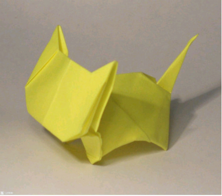 儿童简单DIY折纸小猫图解步骤